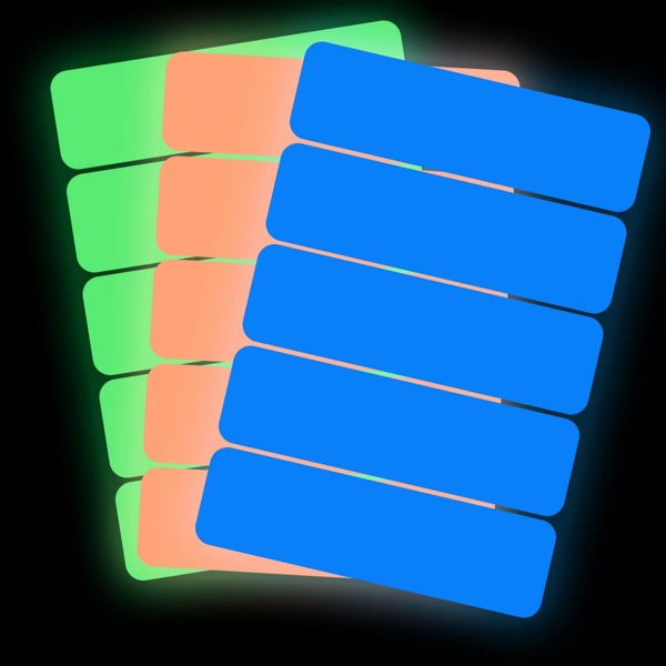 

3sheets Glow Sticker Set, Multicolor