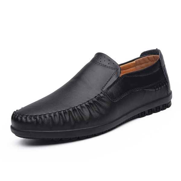 

Men Ruched Design Loafers, Black