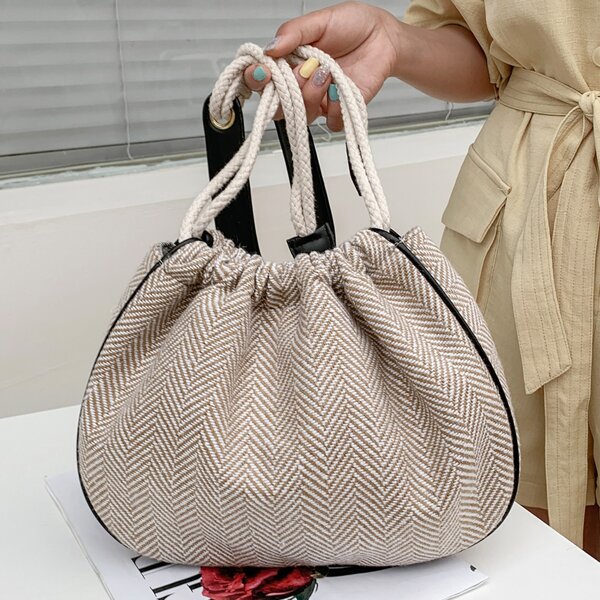 

Drawstring Crossbody Bag, Khaki