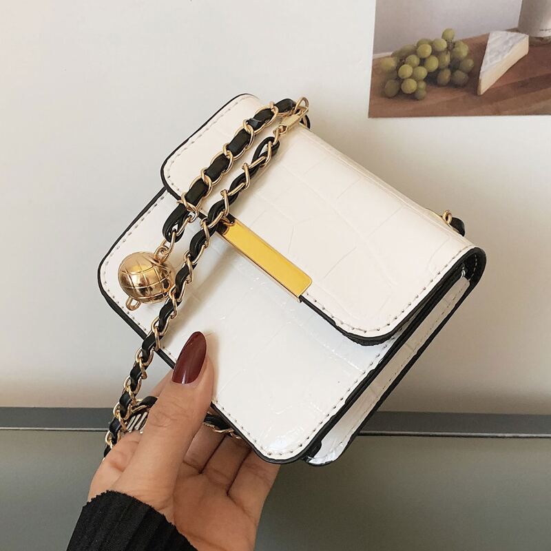 

Flap Chain Crossbody Bag, White