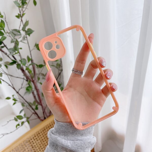 

Clear Contrast Frame Phone Case, Pink