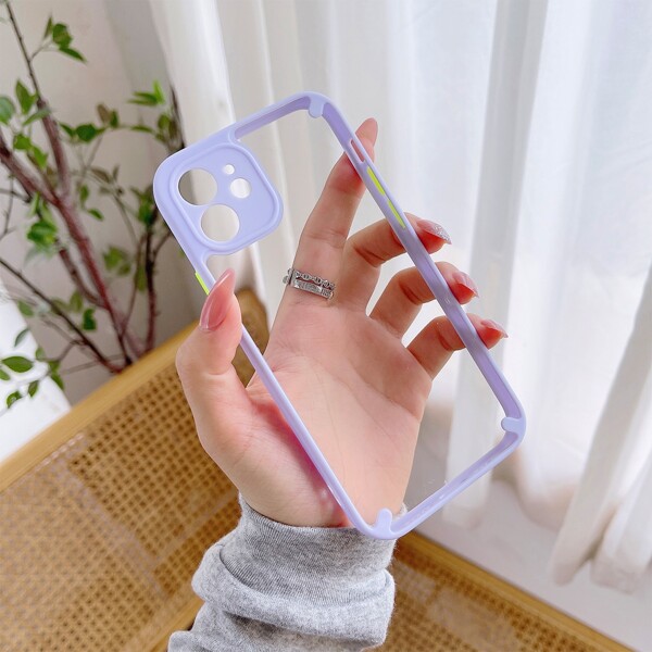 

Clear Contrast Frame Phone Case, Purple