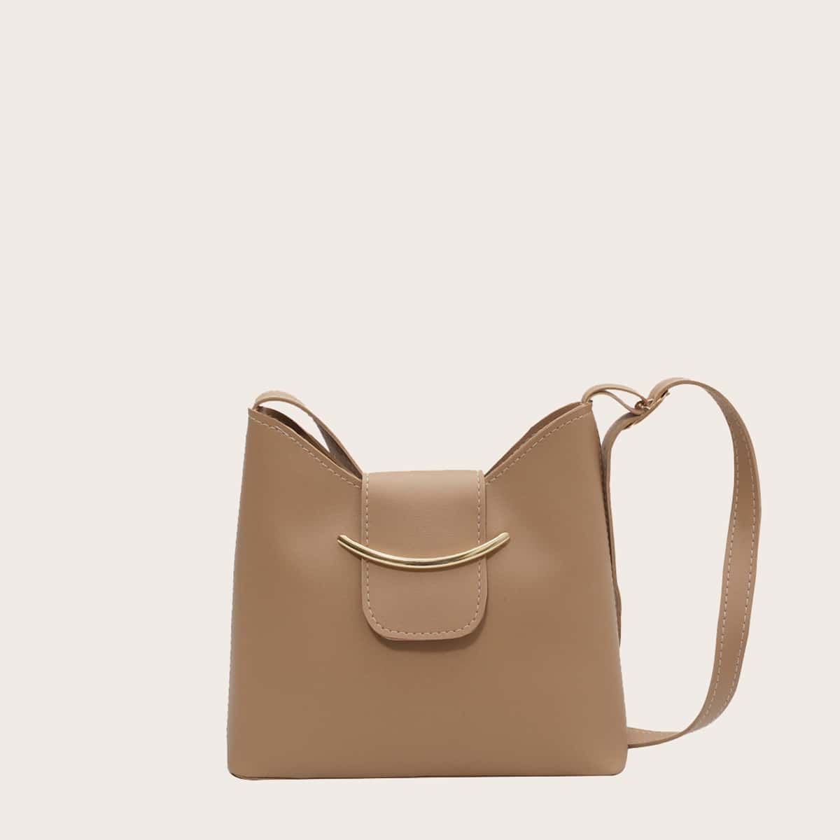 

Solid Crossbody Bag, Khaki