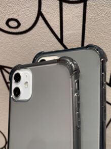 1 个透明手机壳，带四个防摔角和大开口，兼容 iPhone，兼容 iPhone 11、iPhone 13、iPhone 14 Pro Max - 灰色 - 查看 4