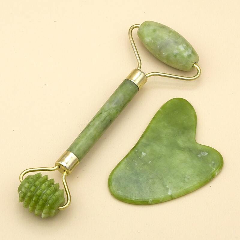 

1pc Facial Roller Massage & 1pc GUASHA Massage Board, Green