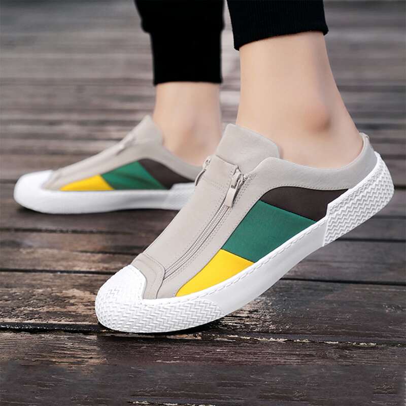 

Guys Color Block Zip Front Sneakers, Beige