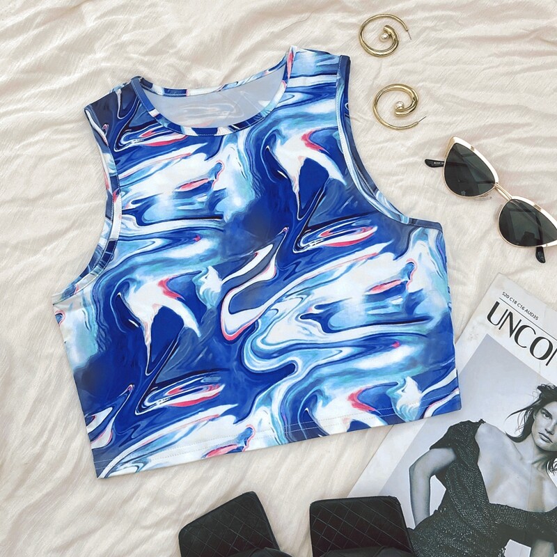 

Marble Print Tank Top, Multicolor