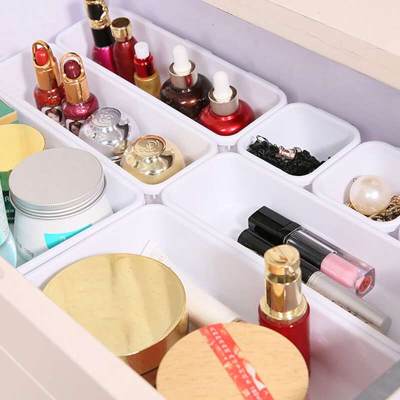 

8pcs Solid Storage Basket, White