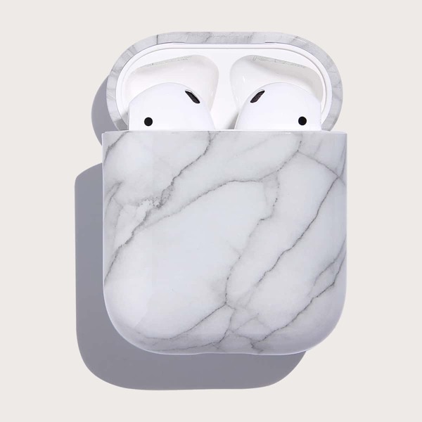 

Чехол для Airpods с мраморным узором, Белый