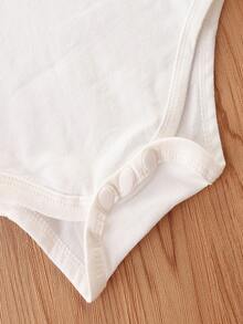 休閒字母嬰兒套裝 - 白色 - 查看 4