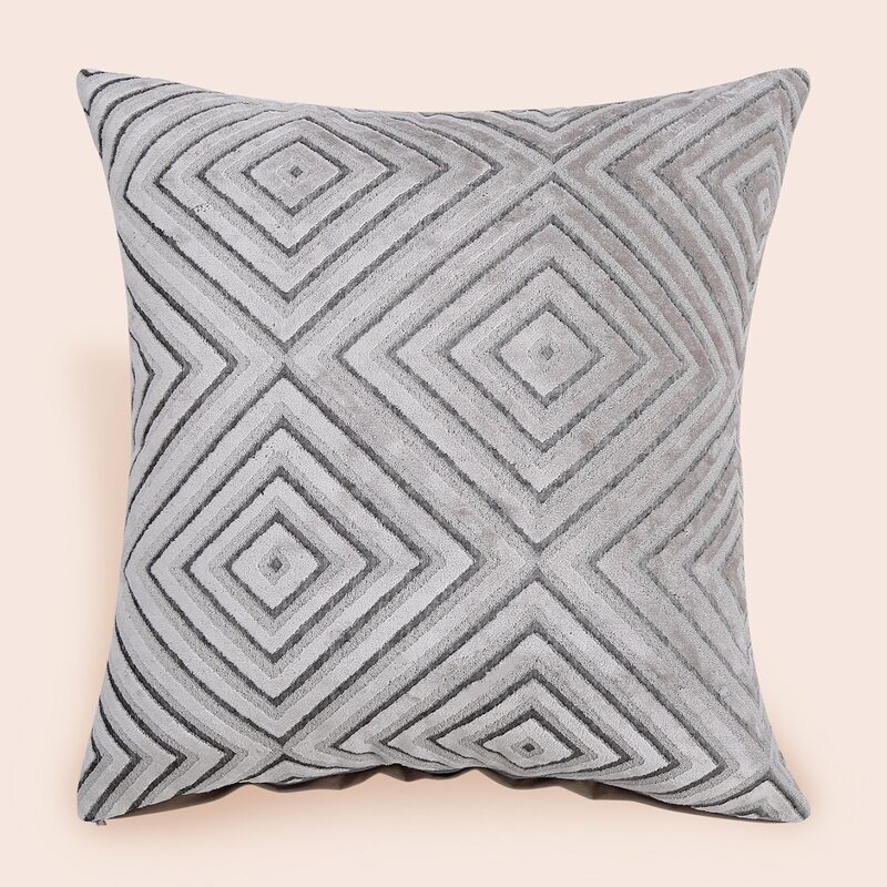 

Geometric Pattern Cushion Cover Without Filler, Grey