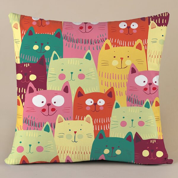 

Cartoon Graphic Cushion Cover Without Filler, Multicolor