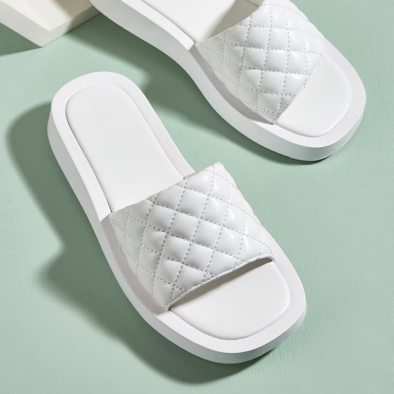 

Minimalist Slide Sandals, White
