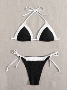 Kolorowe bikini typu halter na letnie wakacje na plaży