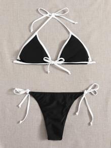 Kolorowe bikini typu halter na letnie wakacje na plaży