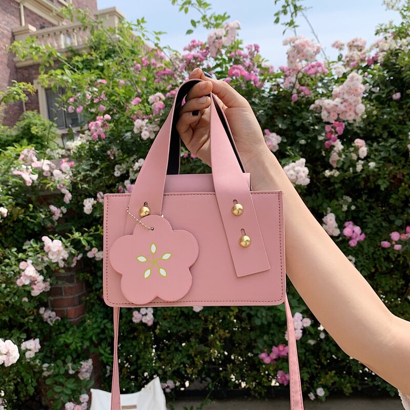 

Floral Satchel Bag, Baby pink