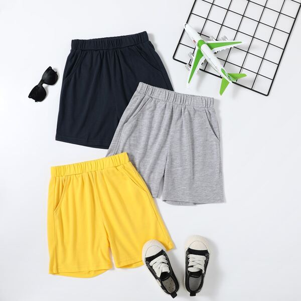 

Toddler Boys 3 Pack Solid Track Shorts, Multicolor