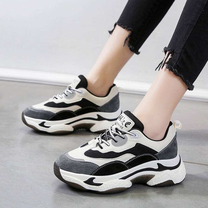 

Color Block Chunky Sneakers, Black