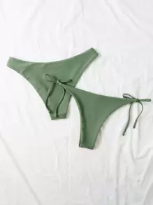 2 Packs Tie Side Bikini Panty Set - Army Green - View 2