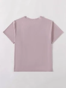 SHEIN LUNE Camiseta Gráfica De Talla Grande Con Figuras Y Letras