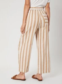 SHEIN Pantalones de pierna ancha de lino - Multicolor - Ver 3