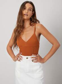 SHEIN Privé Body de tirantes delgado - Naranja - Ver 4
