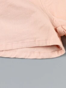 Shorts de pierna ancha unicolores - Rosa Pálido - Ver 4