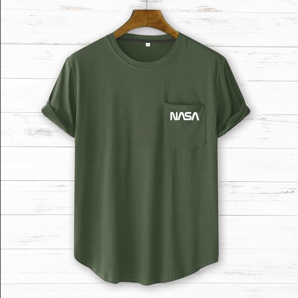 

Men Letter Graphic Pocket Front Tee, Army green
