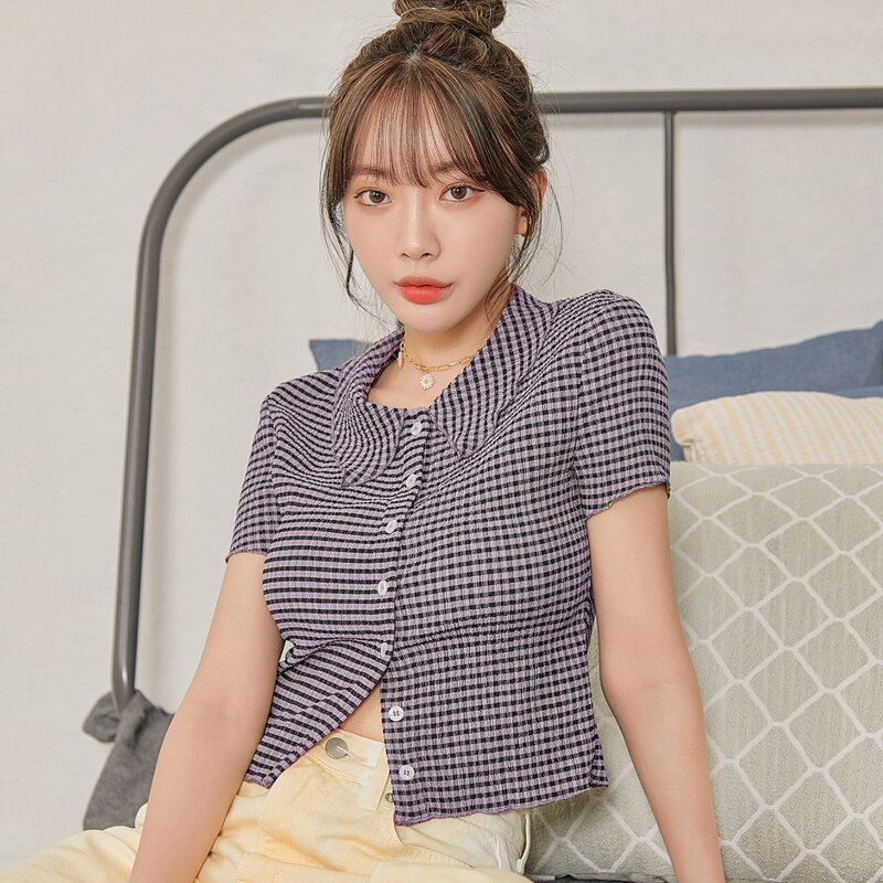 

Gingham Button Up Blouse, Multicolor