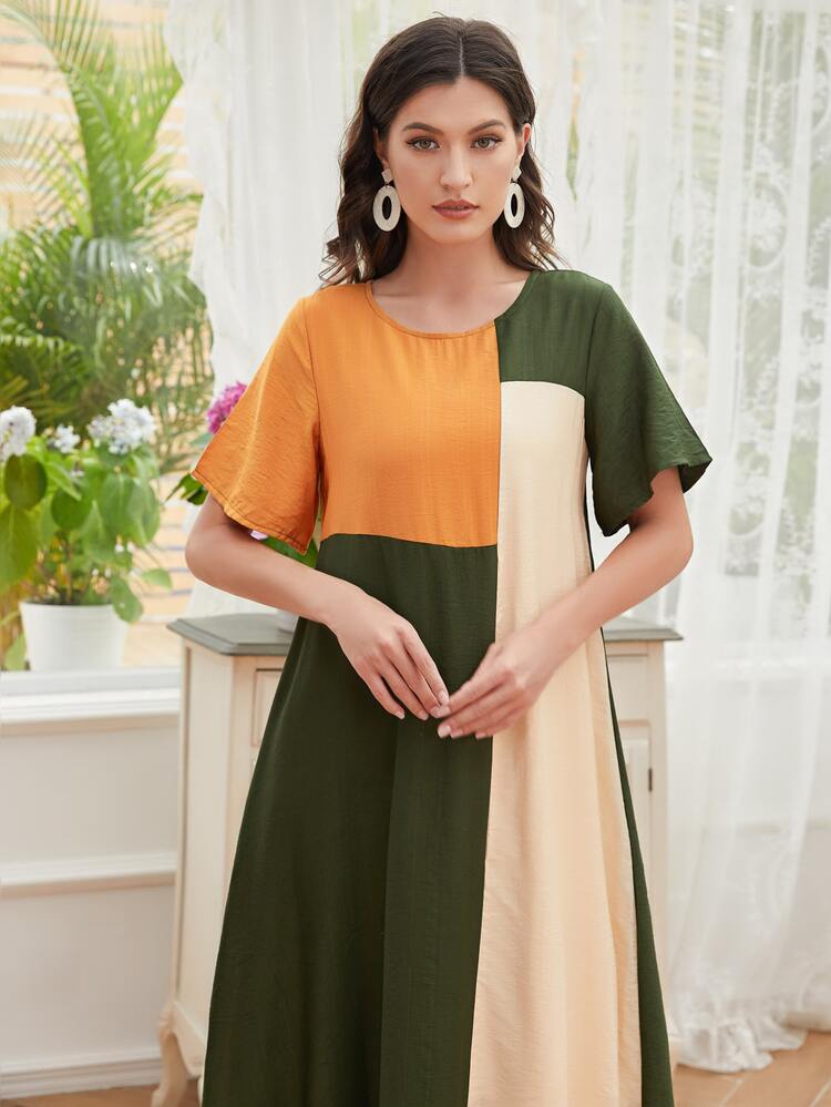 Mulvari Cut And Sew Panel Tunic Dress - Multicolor - View 4