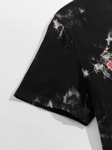 GENTILAND Men Letter & Lightning Graphic Tee & Shorts Set - Black - View 3