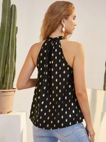 SHEIN Áo Tank & Camis Bà bầu Nút Tất cả trên in Thanh lịch - màu đen - Xem 2