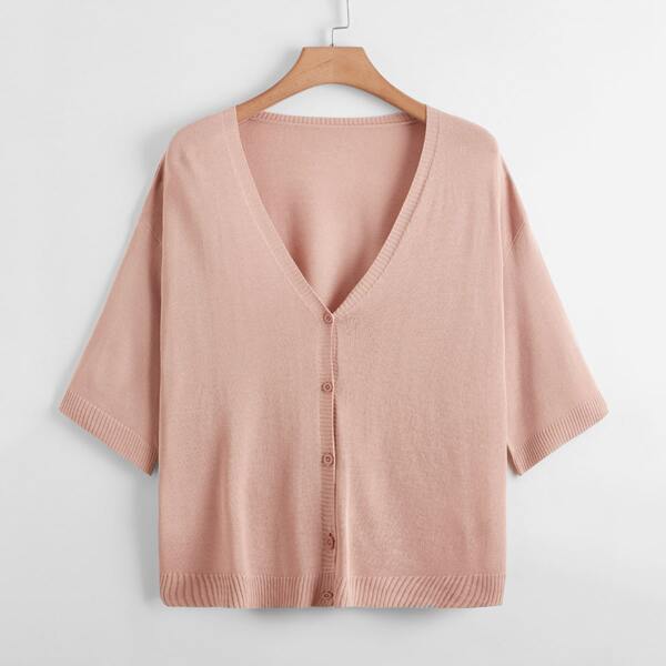 

Plus Button Up Cardigan, Dusty pink