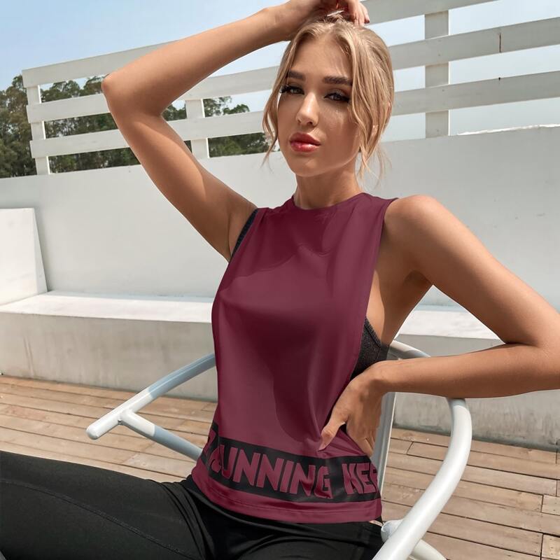 

Slogan Graphic Sports Tank Top, Burgundy