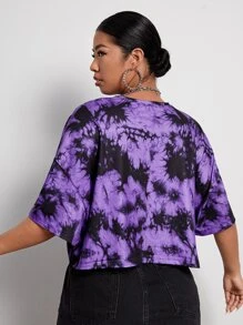 SHEIN EZwear Áo thun Plus size Lá thư Giải trí - Nhiều màu - Xem 2
