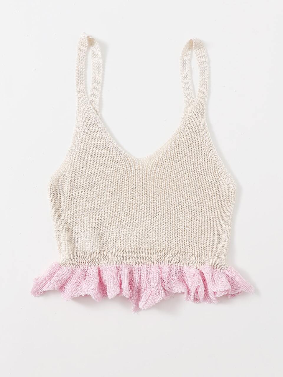 Ruffle Hem Knit Top