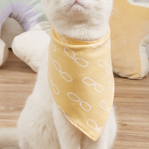 

Glasses Print Pet Scarf, Yellow