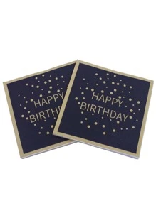 20pcs Birthday Party Disposable Napkin, 2 Layer Paper Napkin For Birthday Party - Multicolor - View 1