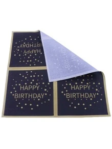 20pcs Birthday Party Disposable Napkin, 2 Layer Paper Napkin For Birthday Party - Multicolor - View 3
