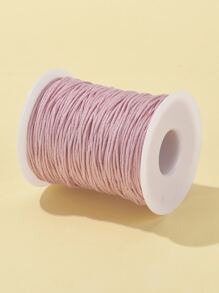 1 rollo de cuerdas de hilo encerado, cuerda artesanal de macramé para hacer joyas, hilo de lino encerado rosa - Rosa - Ver 2