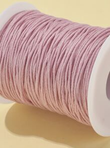 1 rollo de cuerdas de hilo encerado, cuerda artesanal de macramé para hacer joyas, hilo de lino encerado rosa - Rosa - Ver 3