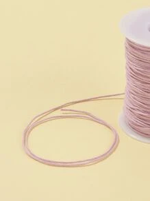1 rollo de cuerdas de hilo encerado, cuerda artesanal de macramé para hacer joyas, hilo de lino encerado rosa - Rosa - Ver 5