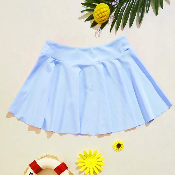 

Girls Solid Bikini Skirt, Blue