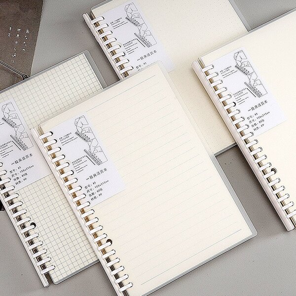 

1pc Random Spiral Notebook, Beige