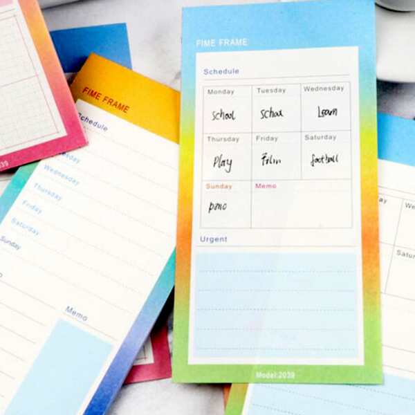 

2pcs Random Schedule Memo Pad, Multicolor