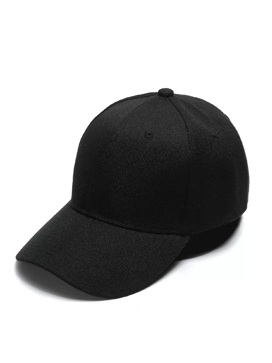 Plain Baseball Cap Casual - Black - View 1