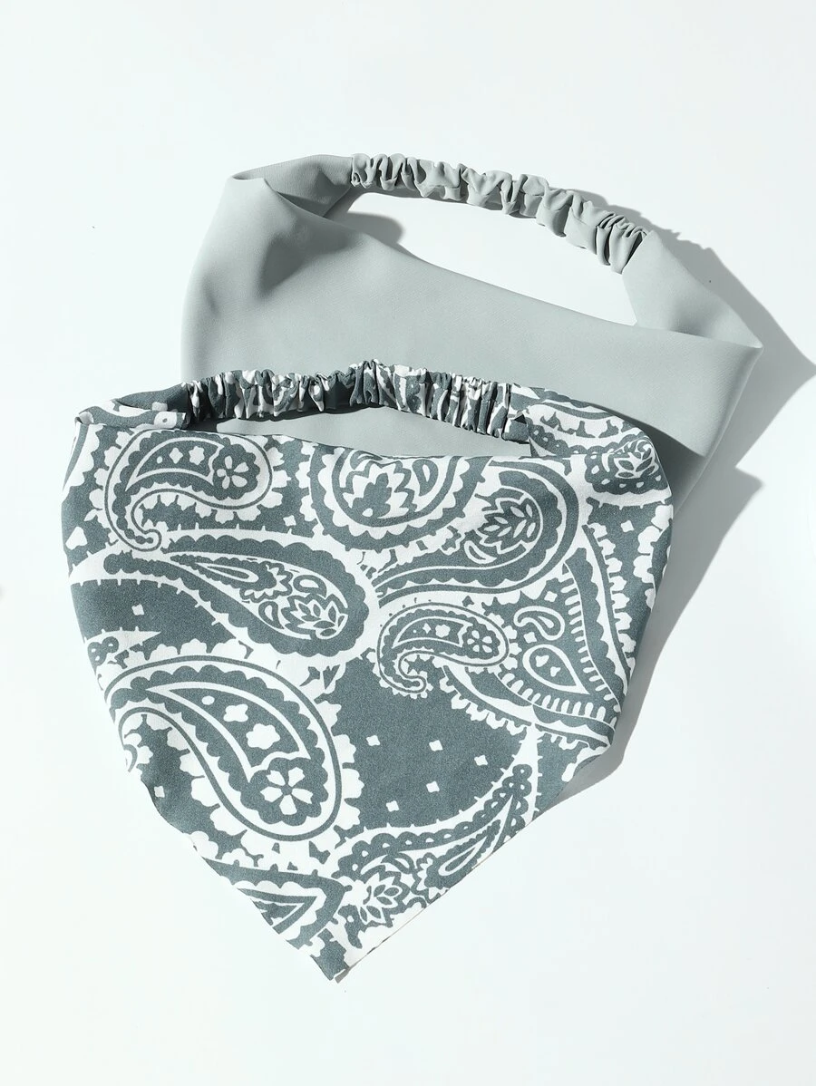 2入組佩斯利圖案髮帶