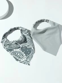 2入組佩斯利圖案髮帶