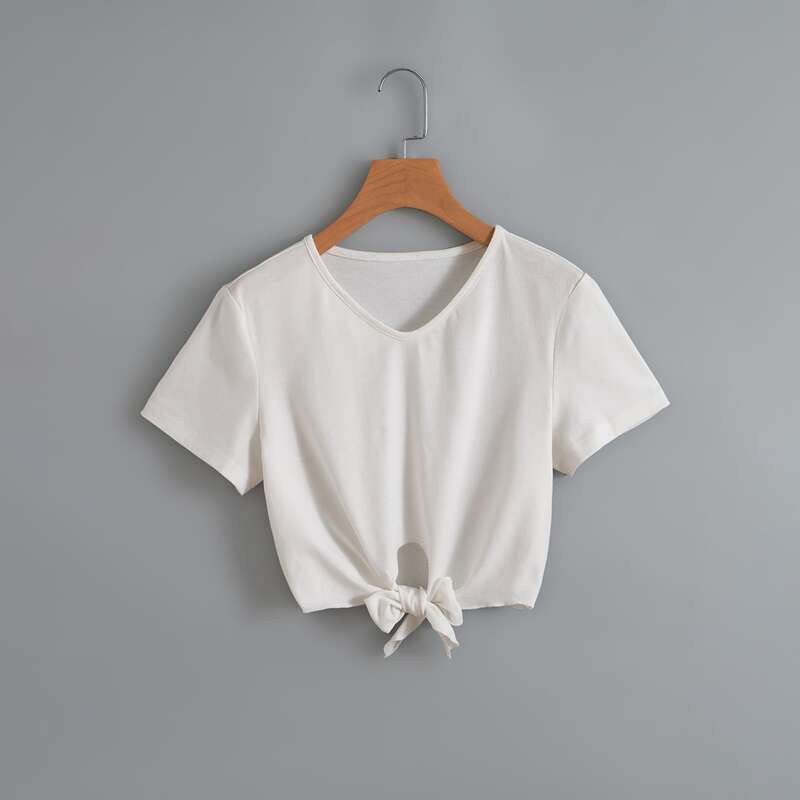

Solid Knot Tee, White