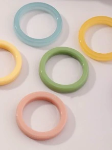 8pcs Girls Simple Ring - Multicolor - View 2